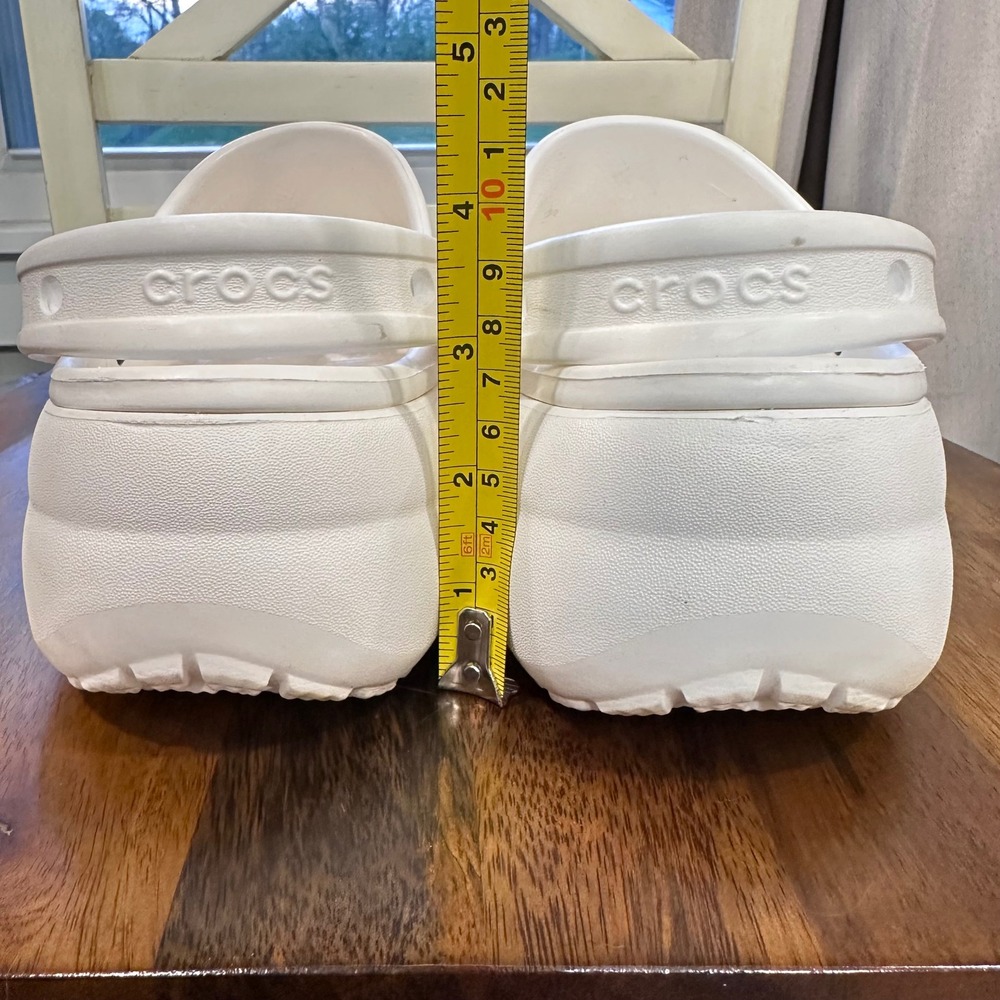 Crocs Classic Crush Clog Women Size 11 White Platform Chunky 206750 - Picture 6 of 12